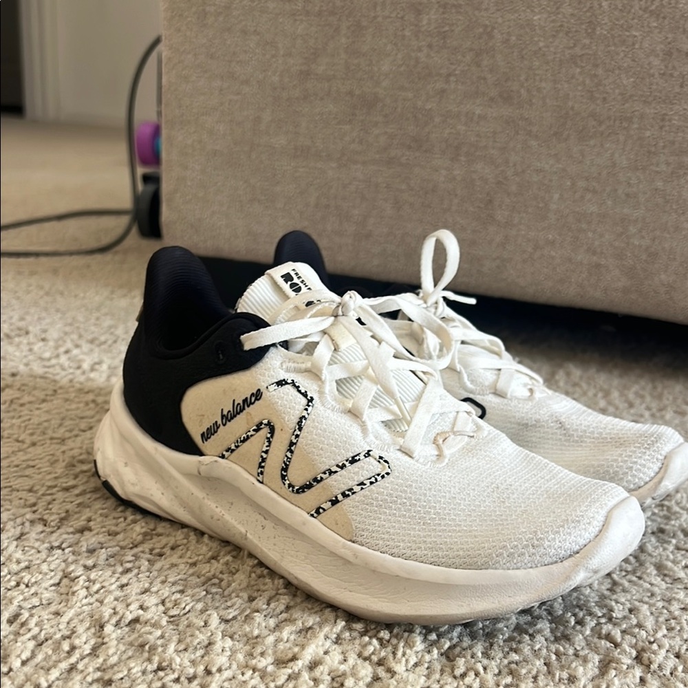 New Balance White and Black Sneakers